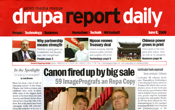 Drupa report daily 2008년 6월 8일 게재